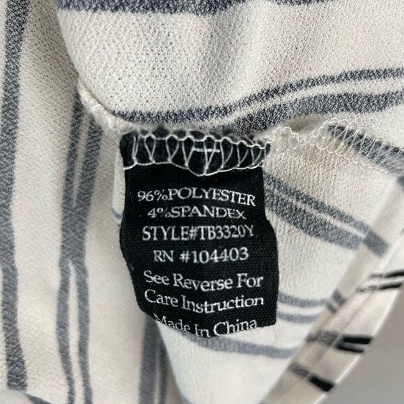 Fifty Street Black and White Striped Button Down Sleeveless Shirt Size M EUC - Picture 6 of 6